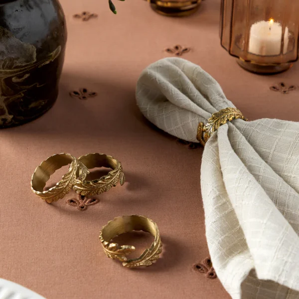 Botanical Brass Napkin Ring (Set of 4)