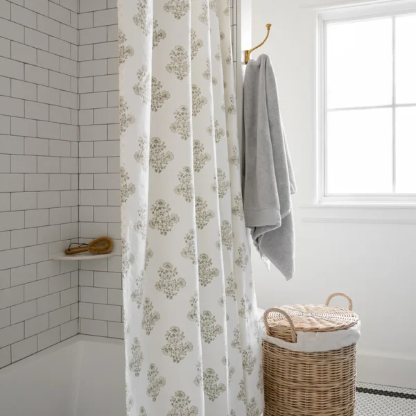 Block Print Shower Curtain
