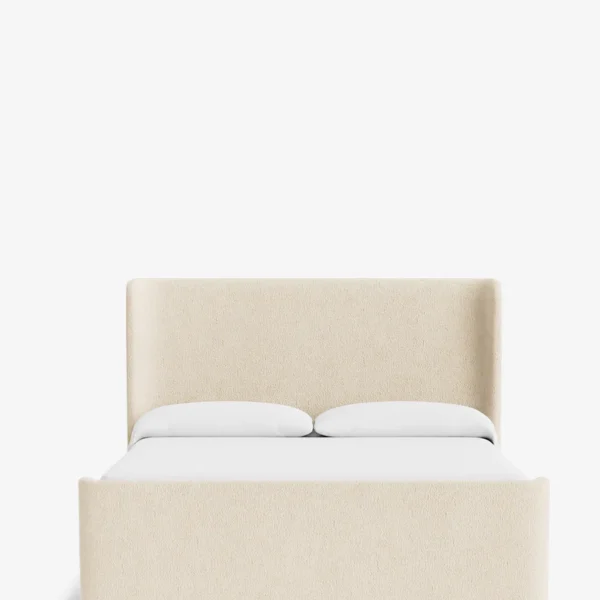 Denning Ivory Boucle Upholstered Bed (Ready to Ship)