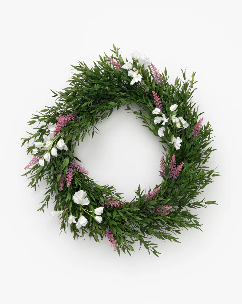 Faux Bamboo & Sweet Pea Wreath