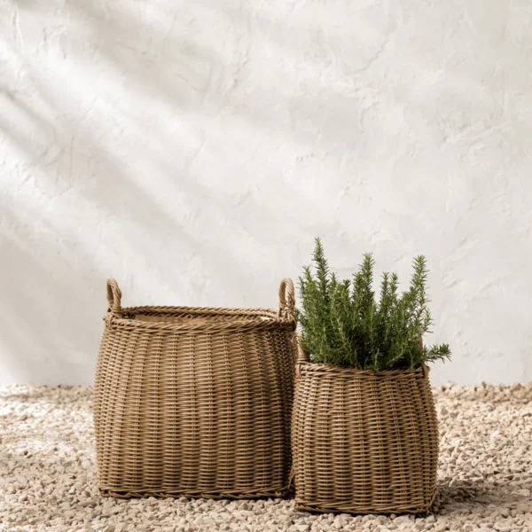 Lightwash Handled Planter Basket
