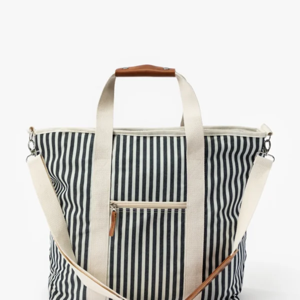 Navy Striped Cooler Bag