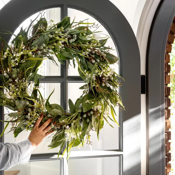 Faux Wild Grass & Eucalyptus Wreath