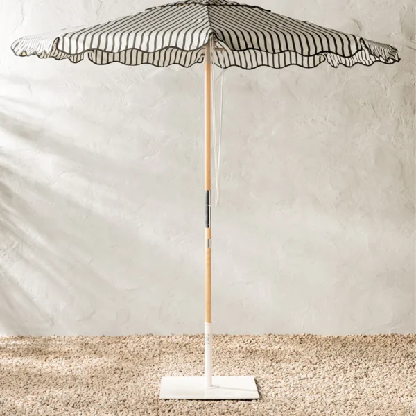 The Market Umbrella in Monaco Black Stripe