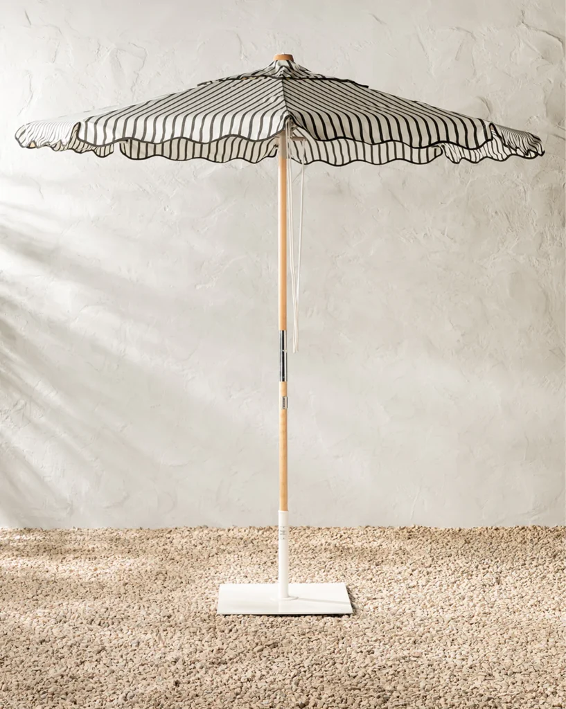 The Market Umbrella in Monaco Black Stripe